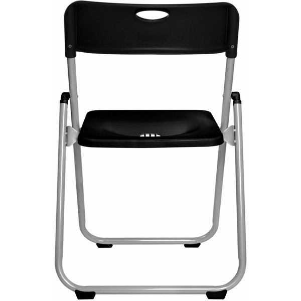 Стулья складные BRABIX Golf Lite CF-017 (КОМПЛЕКТ 4 шт., серебристый каркас, пластик, чёрный) 533034