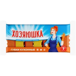Губка для мытья посуды Хозяюшка 95х65х30 мм (7 шт) 9441033111