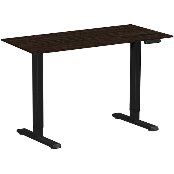 Стол подъемный WellDesk WDE Prime 130x67.5х1.8 (черный/дуб термо черно-коричневый)