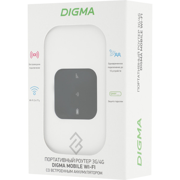 Мобильный 4G Wi-Fi роутер Digma DMW1880 (белый)