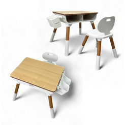 Детский комплект стол со стулом BubaGO Crafti BG190-1 (белый)