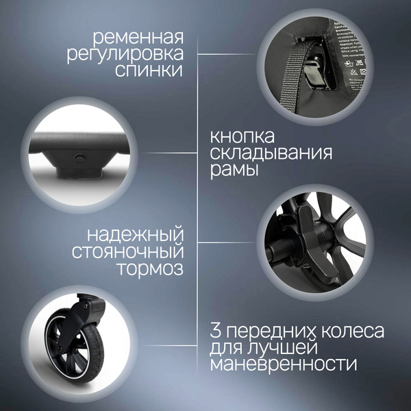 Прогулочная коляска Bubago Duo X Dark gray