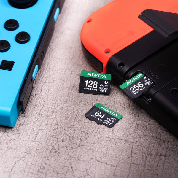 Карта памяти ADATA SPEED PLUS microSDXC 64GB UD64GUI3V30A2SP-RA1 (с адаптером)