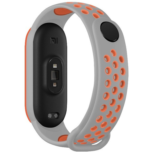 Ремешок Bingo Sport для Xiaomi Mi Band 5/6 Серый с оранжевым