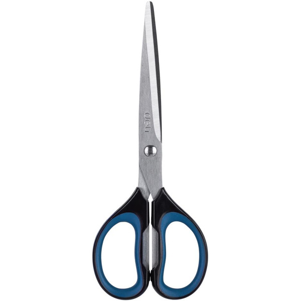 Ножницы 17,5 см Deli 6058 (черный/бирюзовый)