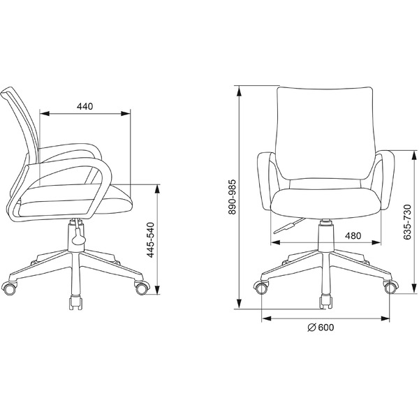 Компьютерное кресло Бюрократ KD-W4 (черный/синий регата)