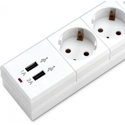 Сетевой фильтр Buro BU-SP5-USB-2A-W