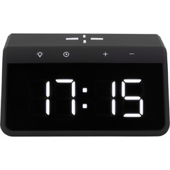 Часы-будильник с быстрой беспроводной зарядкой и ночником EVOLUTION QWC-102 (черный)