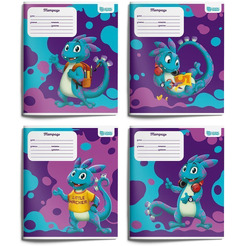 Набор тетрадей Schoolformat SMART DINO ТШК12-СМД4 (4 шт)