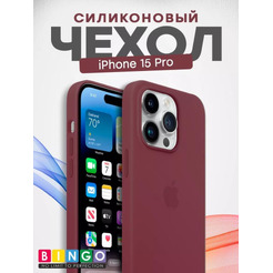 Бампер Bingo Silicone Case для APPLE iPhone 15 Pro Бордовый