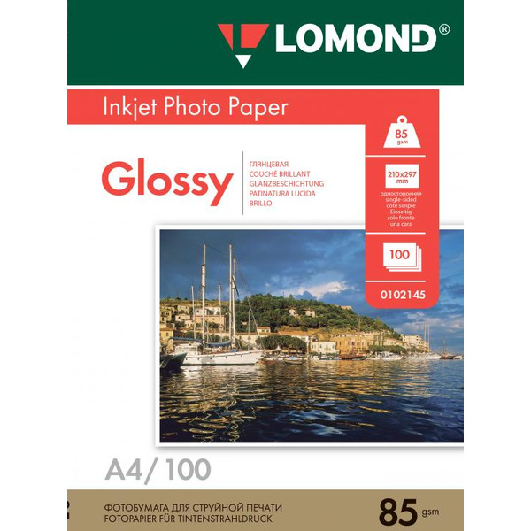 Фотобумага Lomond Глянцевая А4 85 г/кв.м. 100 листов (0102145)