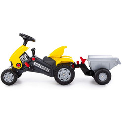 Каталка-трактор с педалями Полесье Turbo-2 с полуприцепом 89342