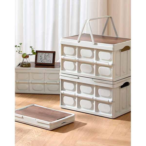 Органайзер складной со столиком и ручками Happy Home HH-001 (белый) 50л.