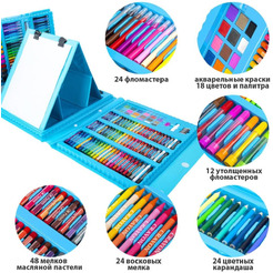 Набор ЮНОГО ХУДОЖНИКА для рисования и творчества с мольбертом ПИФАГОР 664632 (208 предметов)
