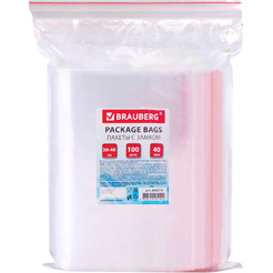 Пакеты фасовочные BRAUBERG Zip Lock 606218 (100 шт)