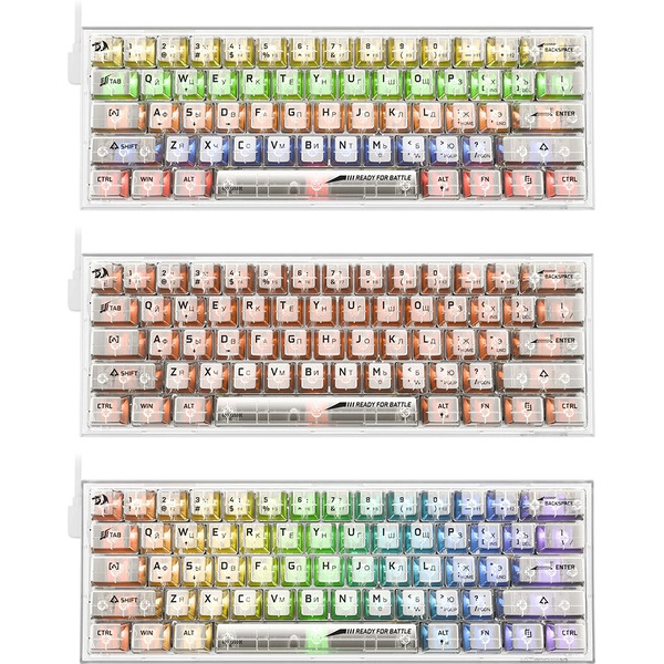 Клавиатура Redragon Fizz (белый/прозрачный) 71736