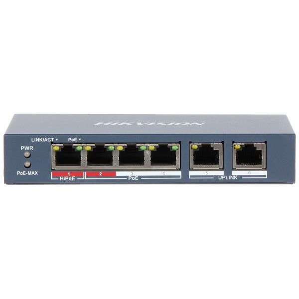Неуправляемый коммутатор Hikvision DS-3E0106HP-E