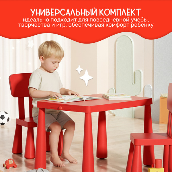 Комплект мебели с детским столом NINO Polo BS-8836 (red)