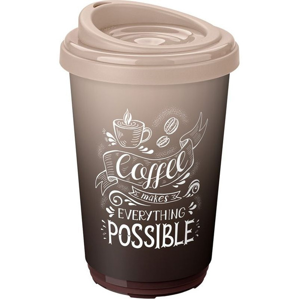 Термостакан с декором Бытпласт 4332333 400 мл (Темно-бежевый)