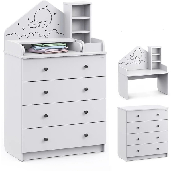 Детский комод Атон Сириус Alf (белый)