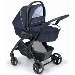 Универсальная коляска CAM Tris Fluido Easy (3 в 1, белый медвежонок, синий-черный)