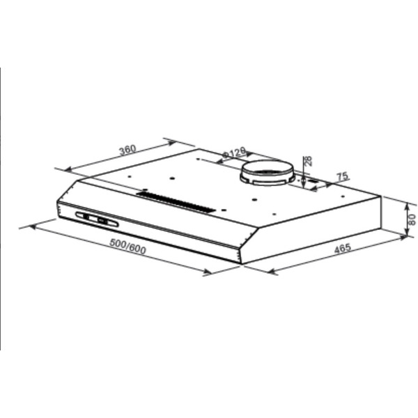 Вытяжка HOMSair Horizontal 60 (нержавеющая сталь)