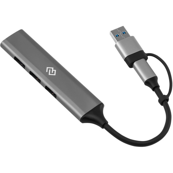 Разветвитель USB-C + USB-A Digma DHUB-4USB-AC-3.0