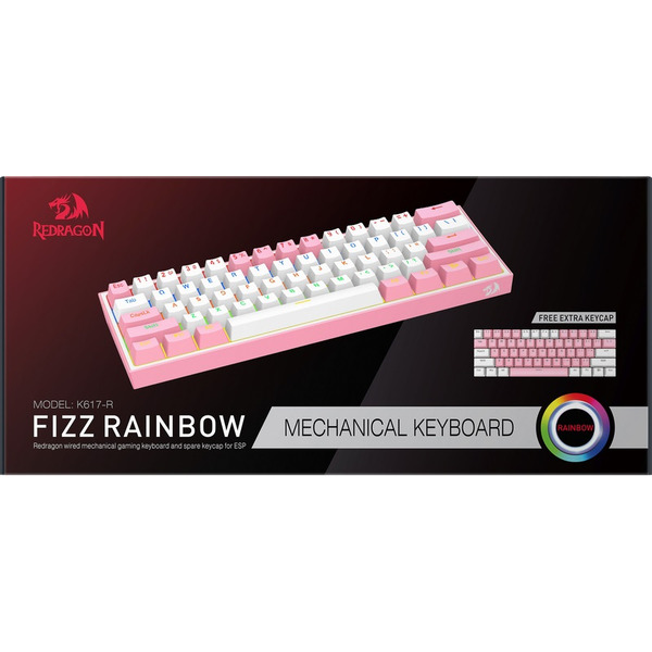 Клавиатура Redragon Fizz (розовый/белый) 70672