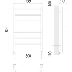Полотенцесушитель TERMINUS Евромикс П8 500x800 нп (хром)