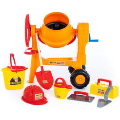Игровой нвбор Полесье Бетономешалка Construct + набор каменщика №7 50649