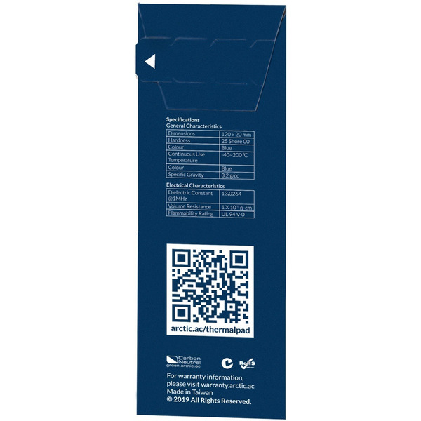 Термопрокладка Arctic Thermal pad ACTPD00012A (120x20x0.5 мм, 2 шт)