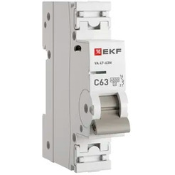 Автоматический выключатель EKF PROxima ВА 47-63N 1P 63А (C) 4.5кА M634163C