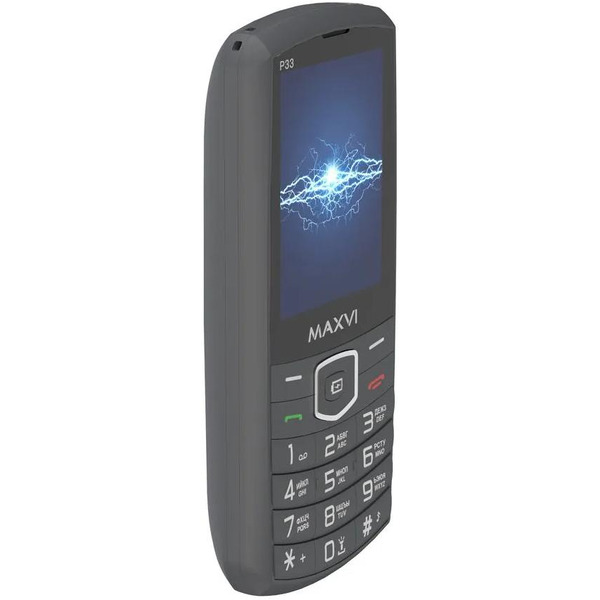 Мобильный телефон Maxvi P33 + ЗУ WC-112 (серый)