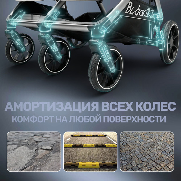 Прогулочная коляска Bubago Duo X Dark gray