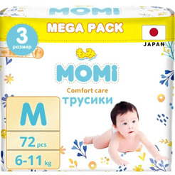 Подгузники-трусики детские Momi Comfort Care Mega M 6-11кг (72шт)