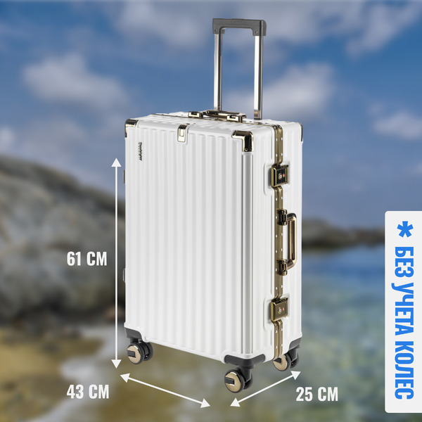 Чемодан DoubleW E087# (M, белый)