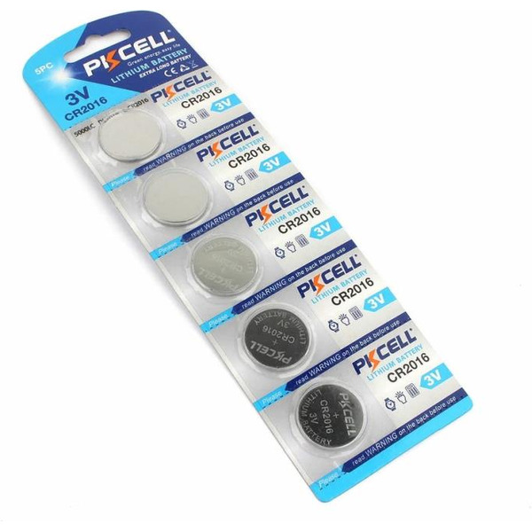 Батарейка PKCELL CR2016-5B литиевая, 5 шт
