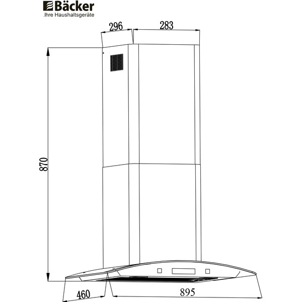 Воздухоочиститель для кухонь BACKER QD90E-MC INOX 12K