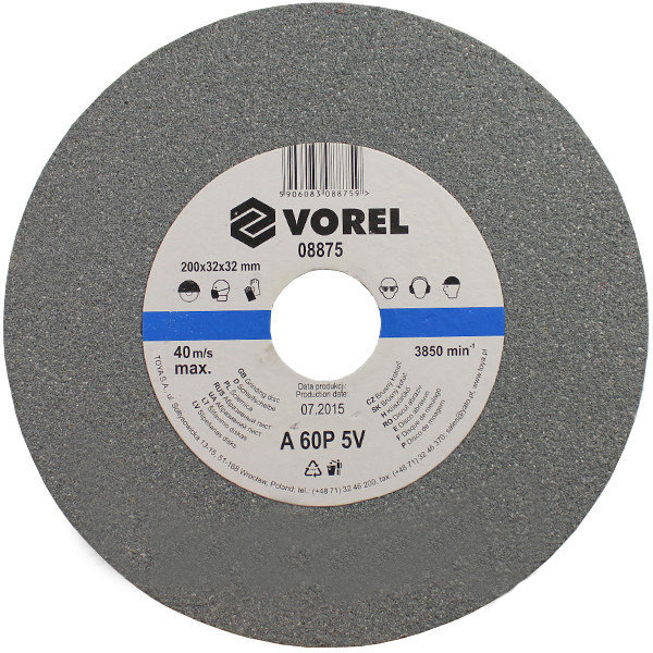 Круг абразивный VOREL для настольного точила 200х32х30мм (08875)