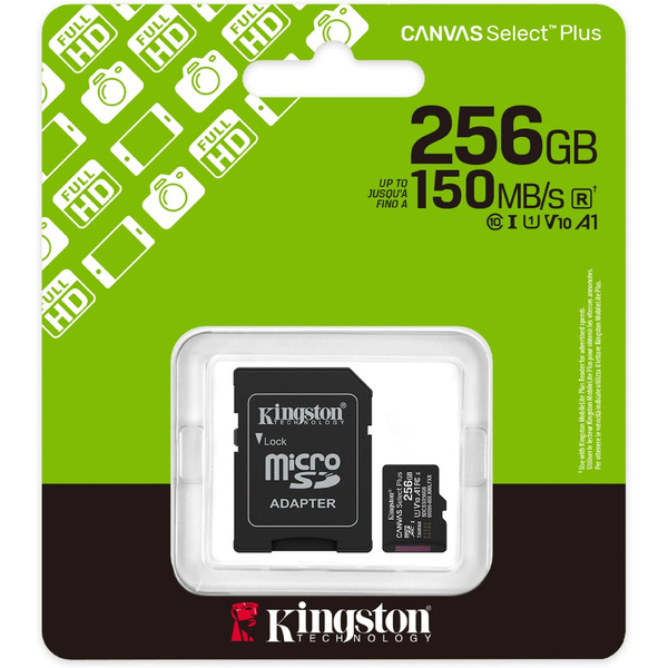 Карта памяти Kingston Canvas Select Plus microSDXC 256GB SDCS3/256GB (с адаптером)