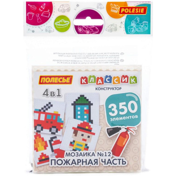 Конструктор Полесье Классик 73249 Мозаика №12 (пожарная часть)