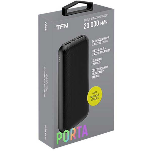 Портативное зарядное устройство TFN Porta 20 TFN-PB-248-BK (черный)