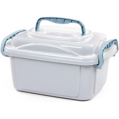 Контейнер с крышкой №55, 8,6 литра (корпус дымчатый, крышка прозрачная)