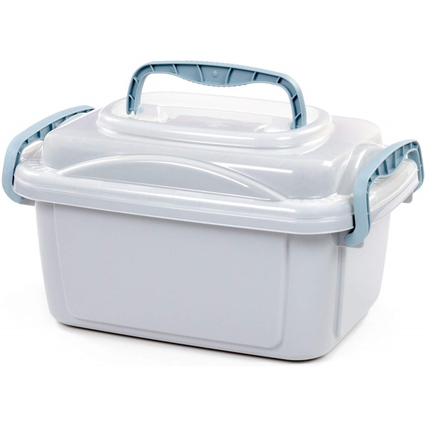 Контейнер с крышкой №55, 8,6 литра (корпус дымчатый, крышка прозрачная)