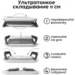 Ванночка детская складная Bubago Felice BG 149-1 Grey
