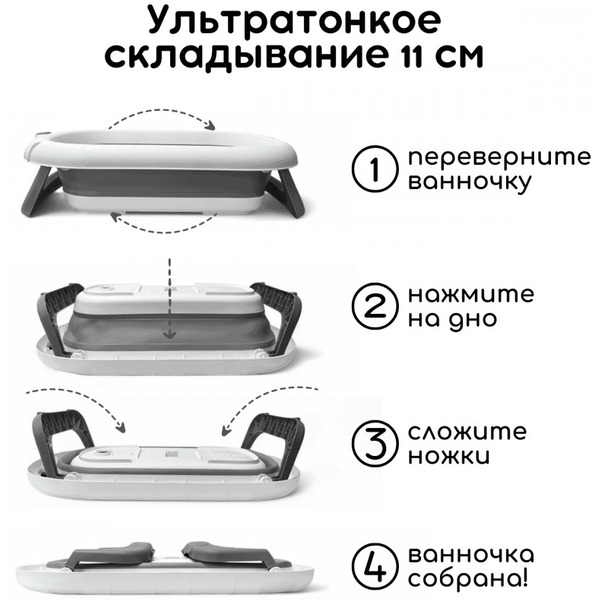 Ванночка детская складная Bubago Felice BG 149-1 Grey