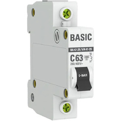 Выключатель автоматический EKF Basic ВА 47-29 1P 63А (C) 4,5кА