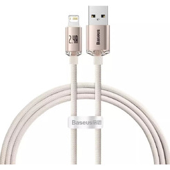 Кабель Baseus Crystal Shine USB Type-A - Lightning (2 м, розовый)