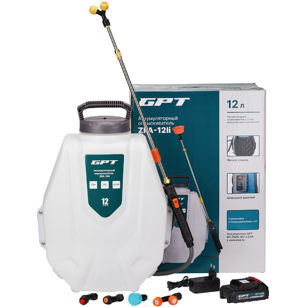 Аккумуляторный опрыскиватель GPT ZFA-12li (белый)