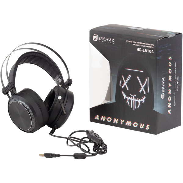 Наушники с микрофоном Oklick HS-L810G ANONYMOUS (черный)